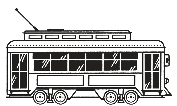 a black and white drawing of a train car