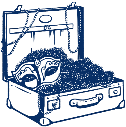 a black and blue drawing of a clock