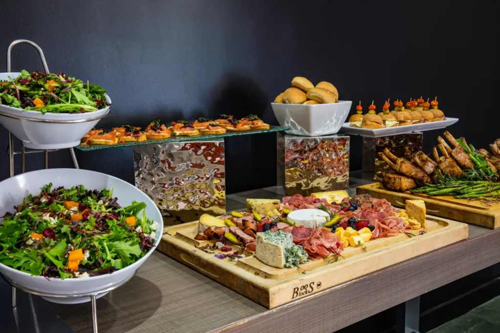 a table topped with lots of different types of food